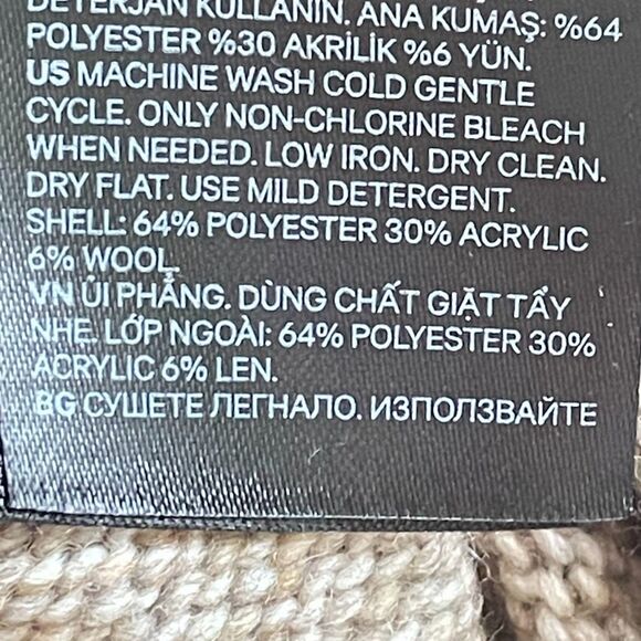 H&M Wool Blend Sweater Womens Size S Brown Cowl Neck Oversized Tunic Sweater - Picture 8 of 14